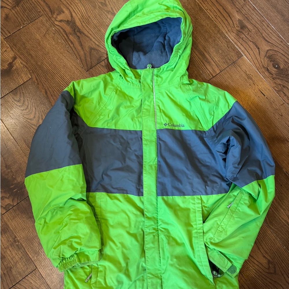 Columbia Kids Vibrant Green and Gray Winter Jacket